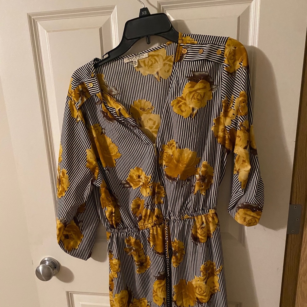 Floral striped casual dress